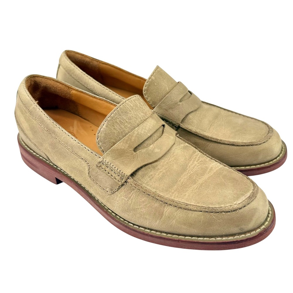 H.S. Trask Mens Light Tan Leather Penny Loafers Size 11.5 M Preppy Formal
